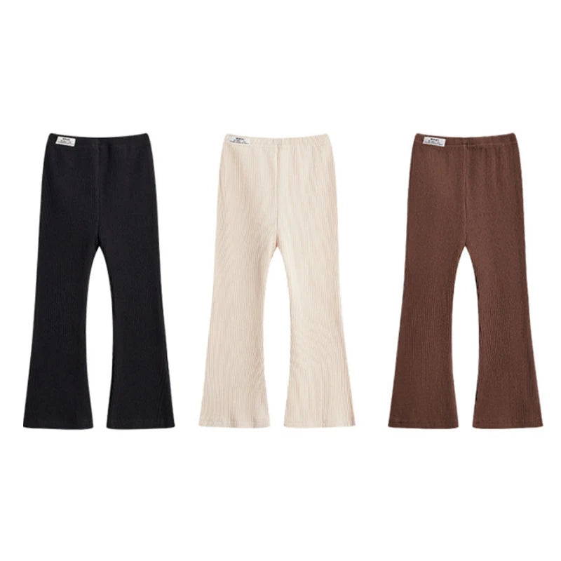 Most Popular Fashion Girls Cotton Knitted Flared Pants Casual Baggy Children Long Pants Quick Dry Anti-static