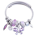 Stainless Steel Open Bracelet butterfly Crystal Tassel Bracelet Beaded Jewelry Women
