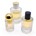 Vertical Stripes Glass Perfume Spray Bottle 30ml 50ml 100ml Round Glass Perfume Bottle