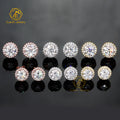 Wholesale Price Pass Diamond Tester 925 Silver 6.5mm 8mm Round Brilliant Cut D VVS Moissanite Diamond Halo Earrings for Women