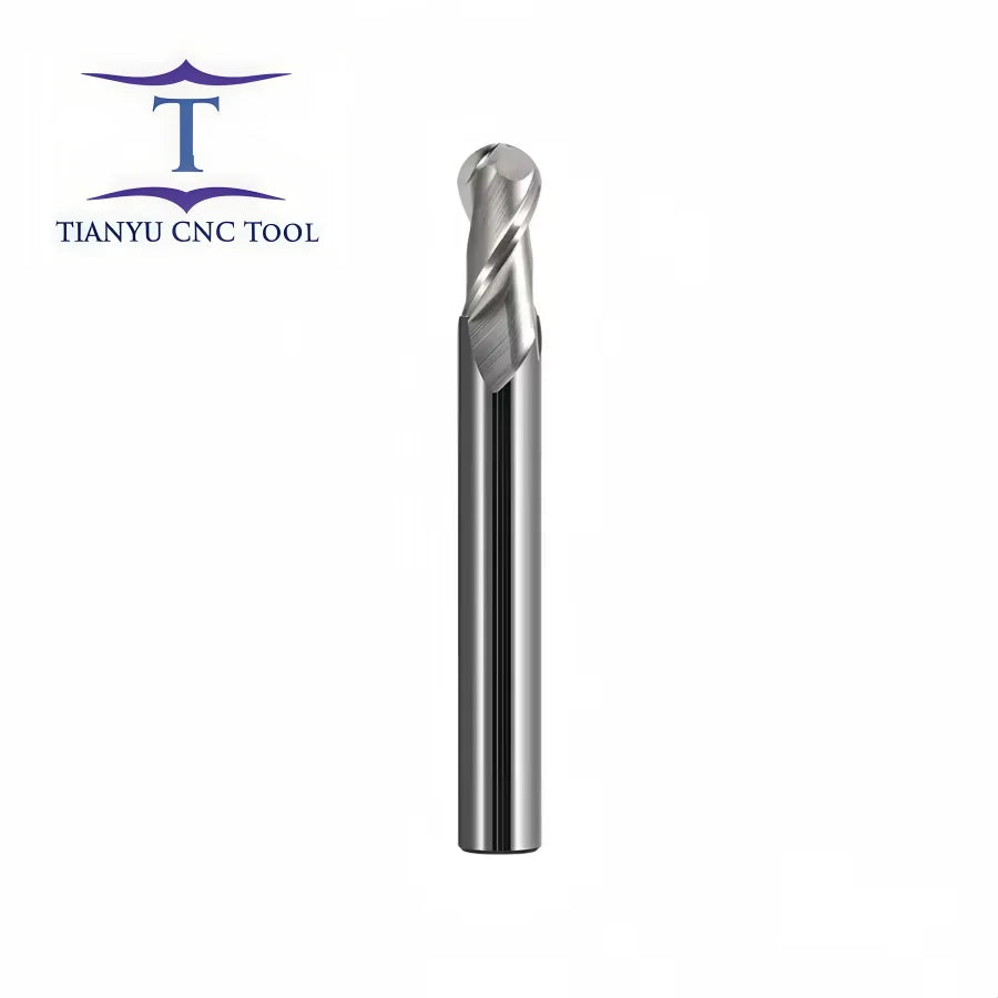 2 Flutes Tungsten Carbide CNC End Mill Customizable Ball Nose Milling Cutter for Aluminium ODM & OEM Supported New