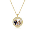 Custom DIY Photo Memory Medallions Pendant Necklace Diamond 5A Zircon Picture 316 Stainless Steel Setting Trendy Gold Jewelry