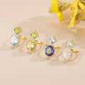 Abiding 2025 New Arrival 14K Yellow Gold Plated 925 Sterling Silver Big Stone Oval 10x12MM Colored Gemstone Cocktail Party Ring