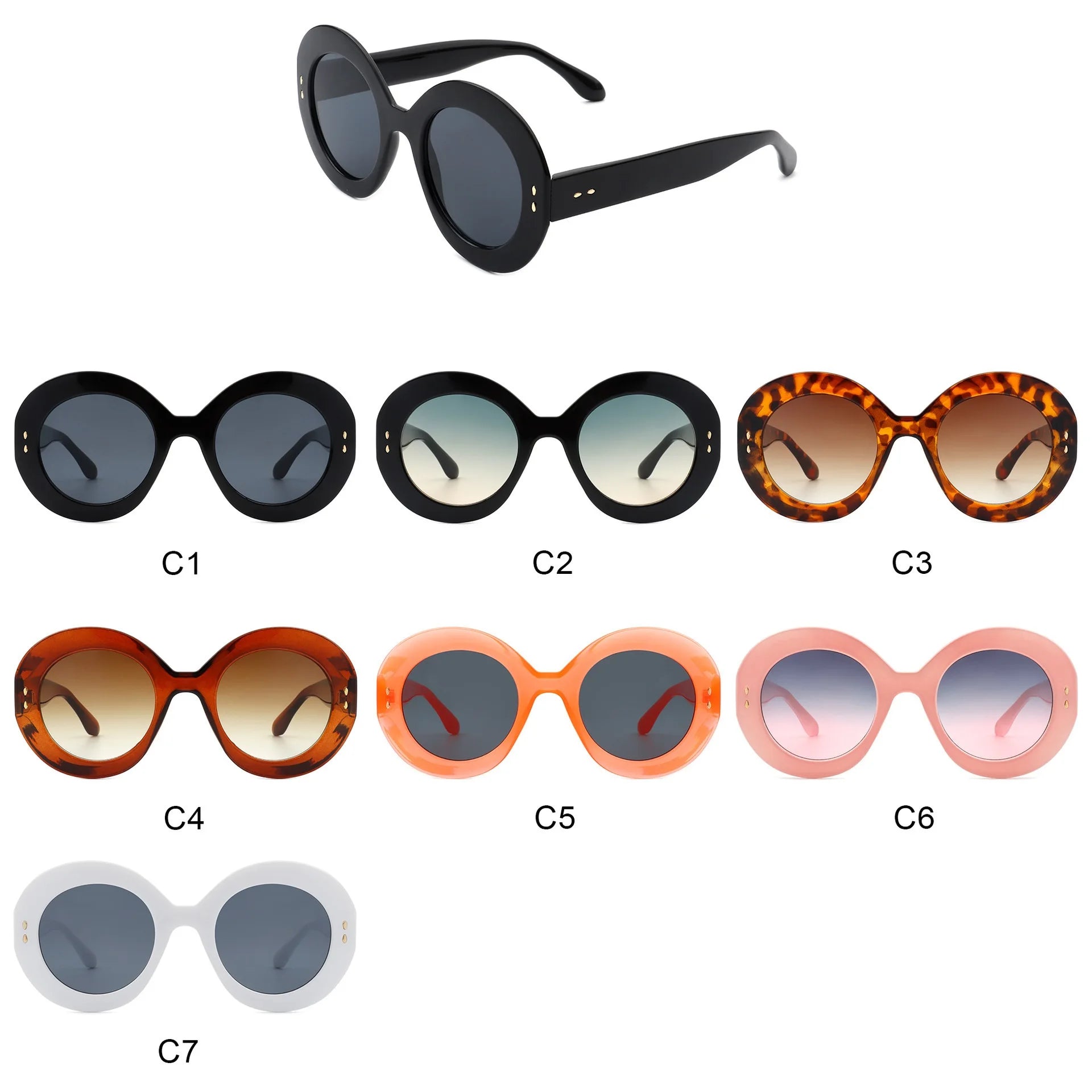 Cheap STOCK Fashion Oversized Round Oval Sunglasses Brand Designer 2026 New Trendy Sunglasses for Women