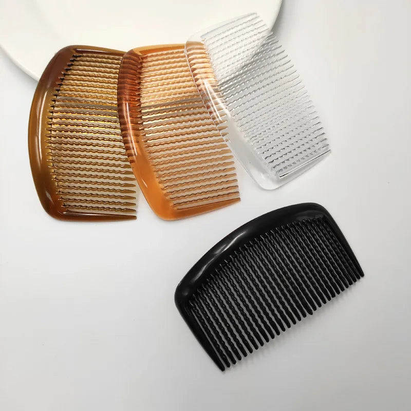 5cm*9cm 29teeth Frilly Waved Teeth Plain Plastic Hair Combs Hairpin for DIY Bridal Crown Hair Accessories Side Combs Brown Black