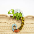 Best-Selling Eco-Friendly Lizard Acrylic Brooch Original Personalized Fashion Animal Pin for Bag Clothing Accessories