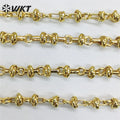 WT-BC184 WKT Chunky Knotted Chain Zinc Alloy with Gold Plated Chain Twisted Link Choker Punk Hip Hop Trendy Charm for Women