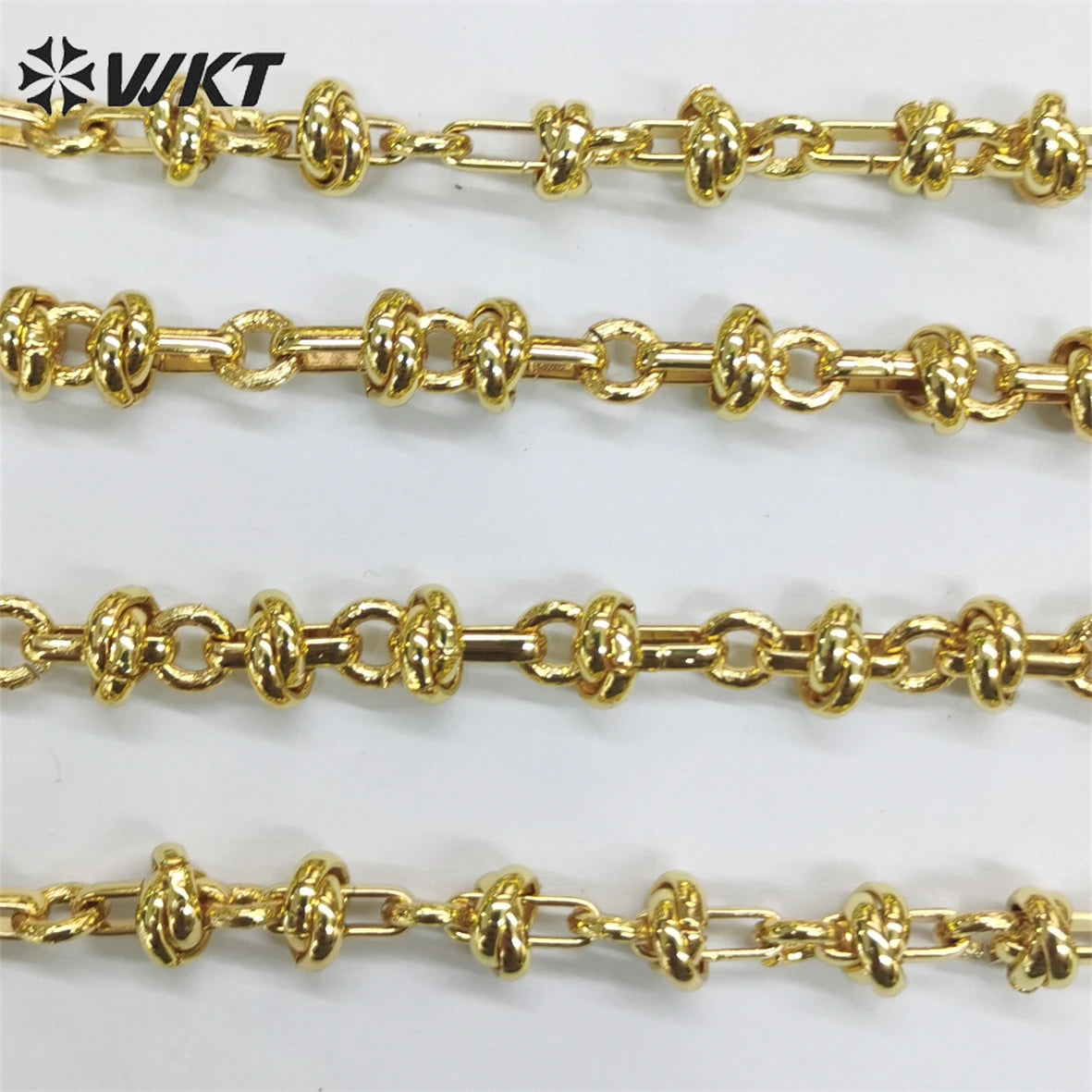 WT-BC184 WKT Chunky Knotted Chain Zinc Alloy with Gold Plated Chain Twisted Link Choker Punk Hip Hop Trendy Charm for Women