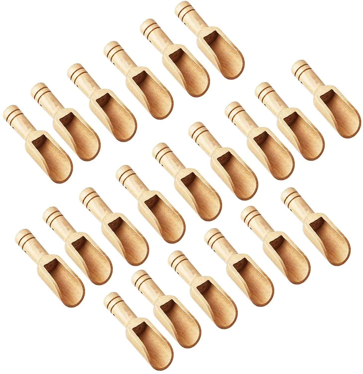 Hot Selling Mini Wood Wooden Salt & Sugar Spoon Small Scoops for Bath Salts Demitasse & Tea Coffee Scooper Spoon Kitchen Gifts