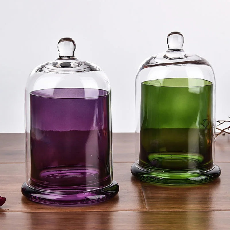Empty Glass Candle Jar Glass Dome Cloche Jar for Scented Candle Making Jar Whosale Luxury Container 190ML/220ML