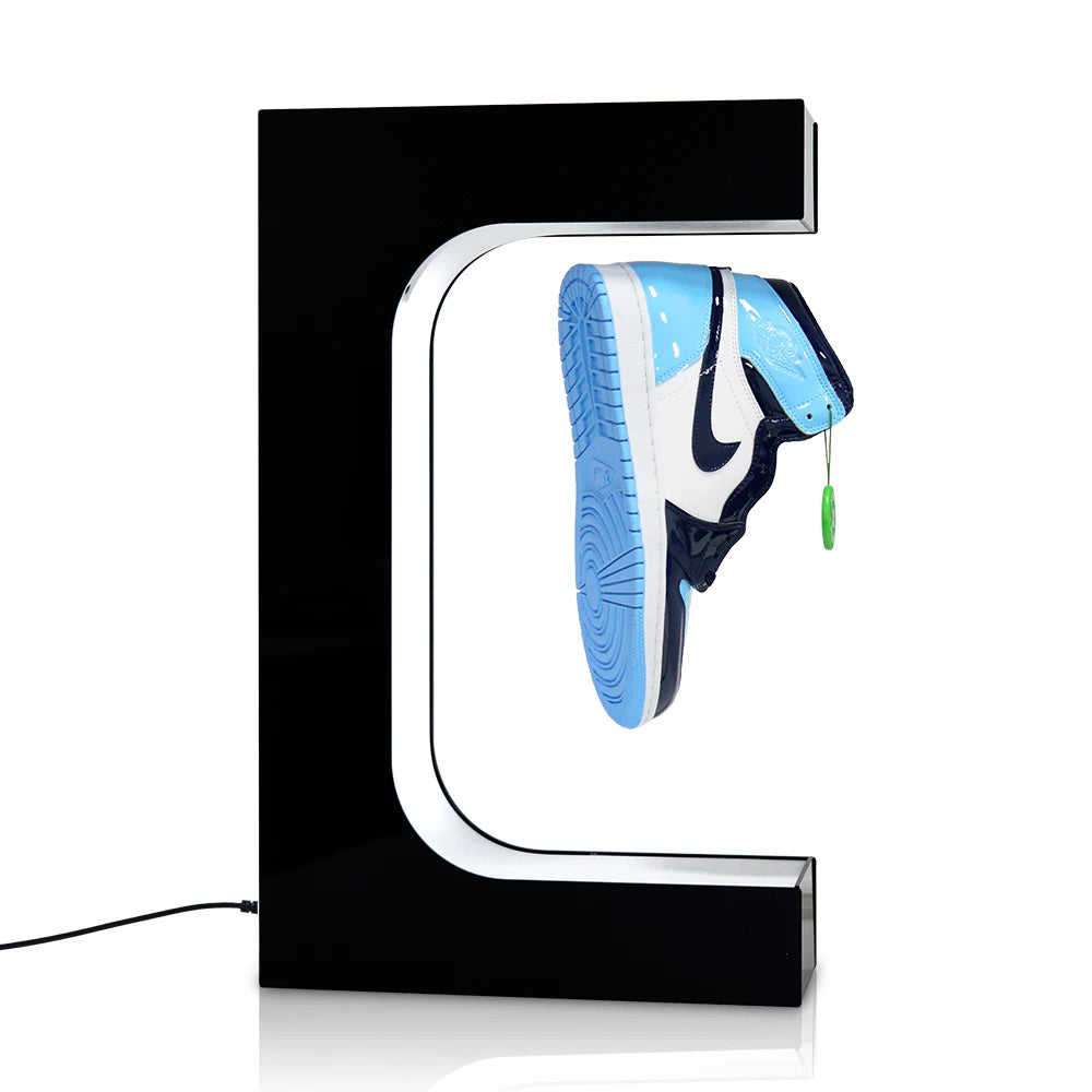 New Arrival Magnetic Floating Sneakers Shoe Display with Color Lighting Function