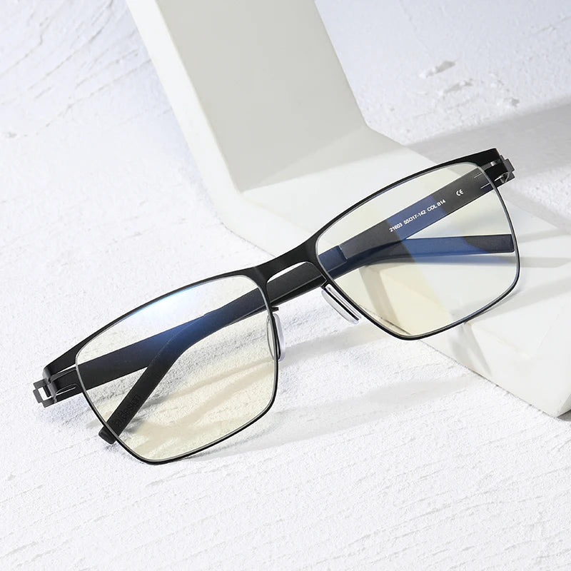Wholesale Business Men Eyewear Metal Optical Computer Anti Bluelight Eyeglasses Frames Blue Light Blocking Glasses