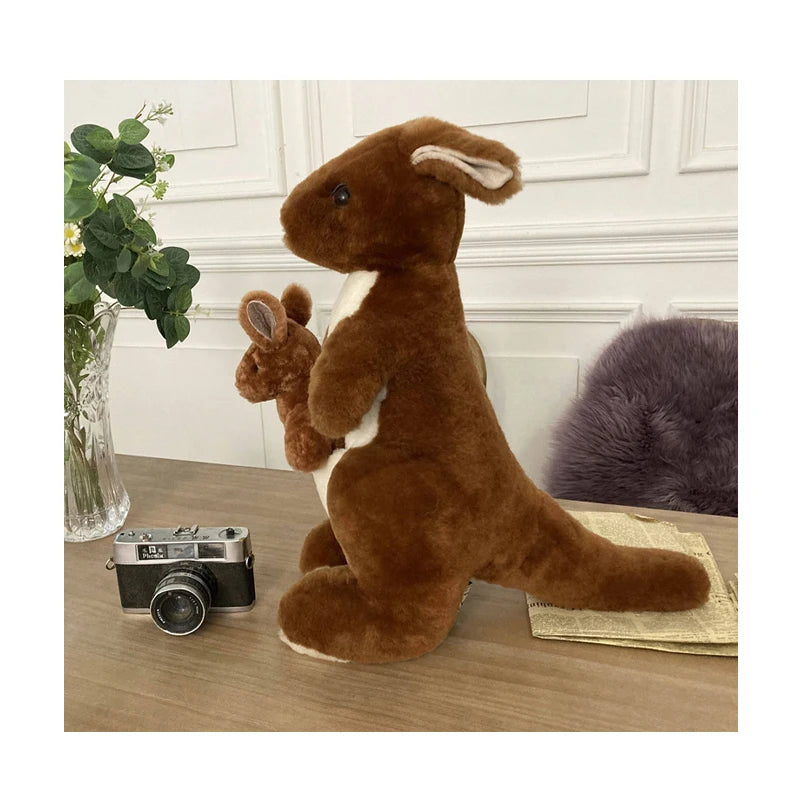 Sample Support Custom Fur Toy Genuine Shearling Fur Stuffed Animals & Plush Toys Soft Sheepskin Wool Kangaroo Plush Toys Custom
