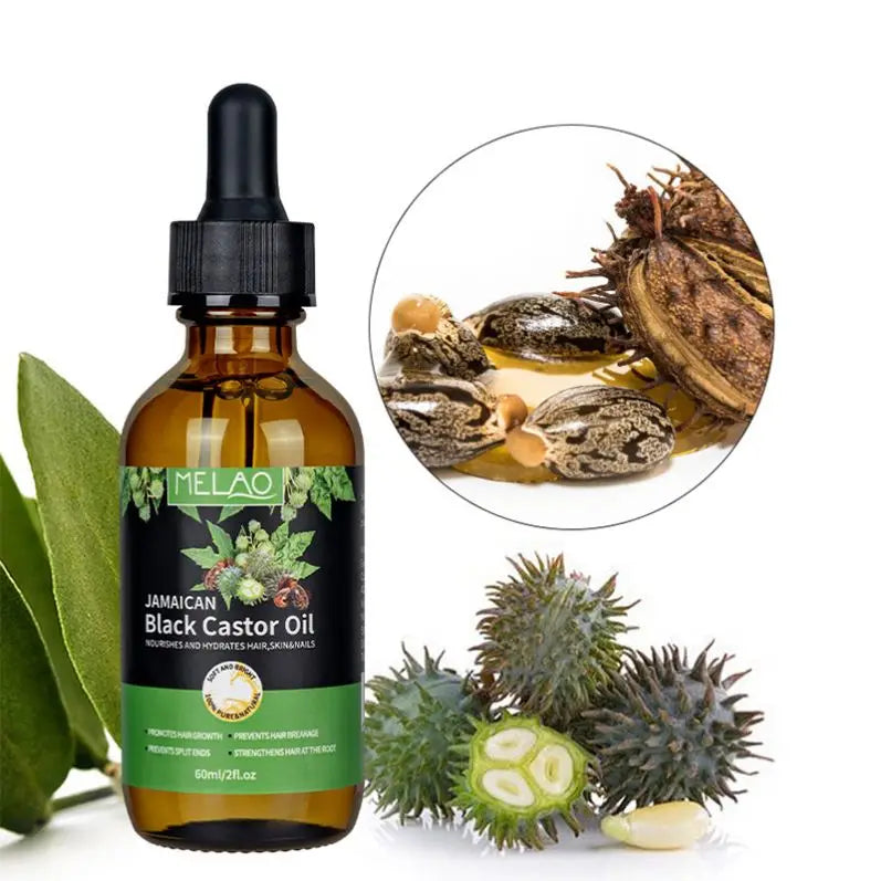 Paraben-Free Pure Cold Pressed Stimulate Growth Eyelashes Eyebrows Hair Skin Moisturizer Natural Black Castor Oil