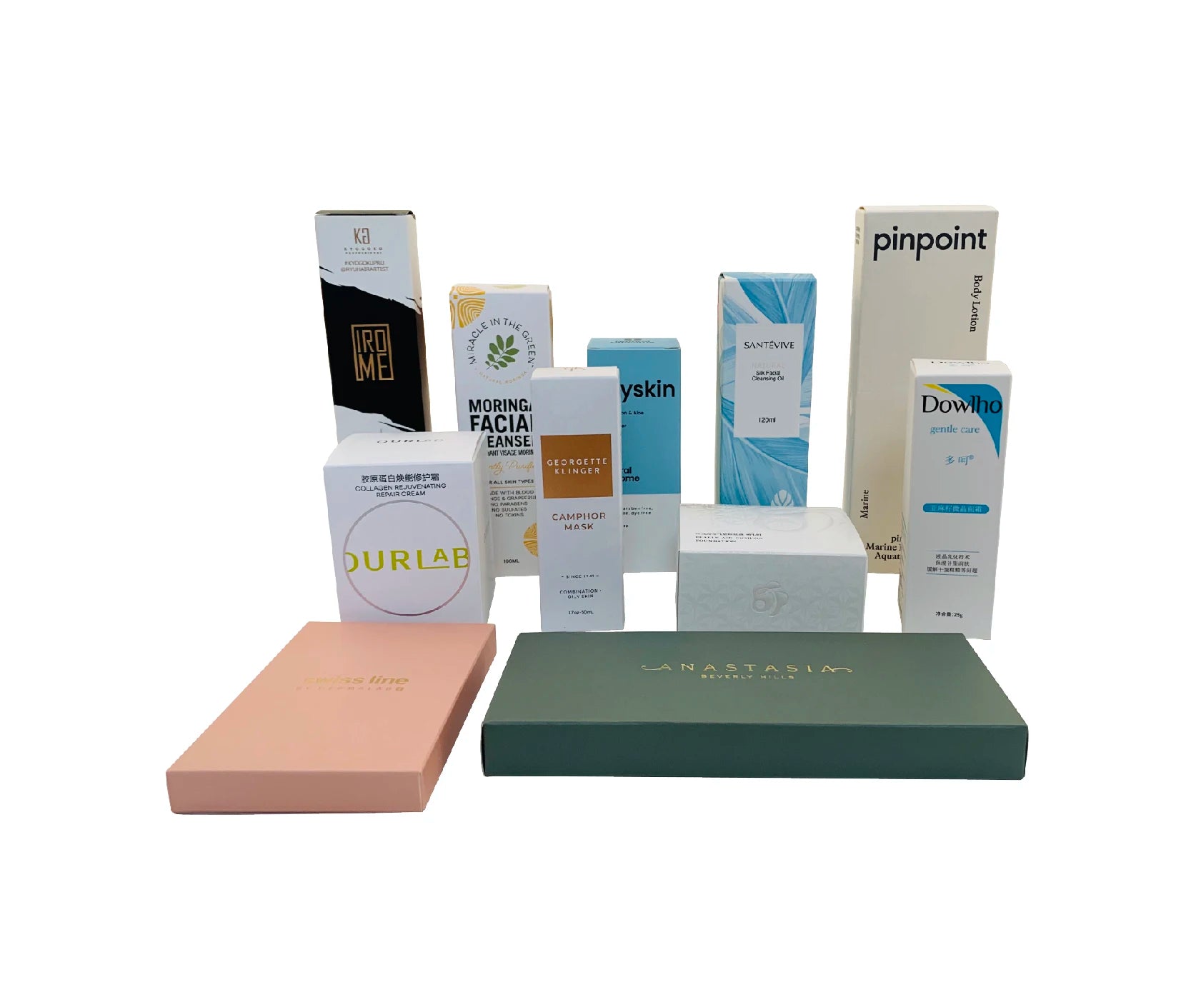 Soy Ink Print Cosmetics Bottles Skin Care Packaging Paper Cardboard Packing Boxes for Serums