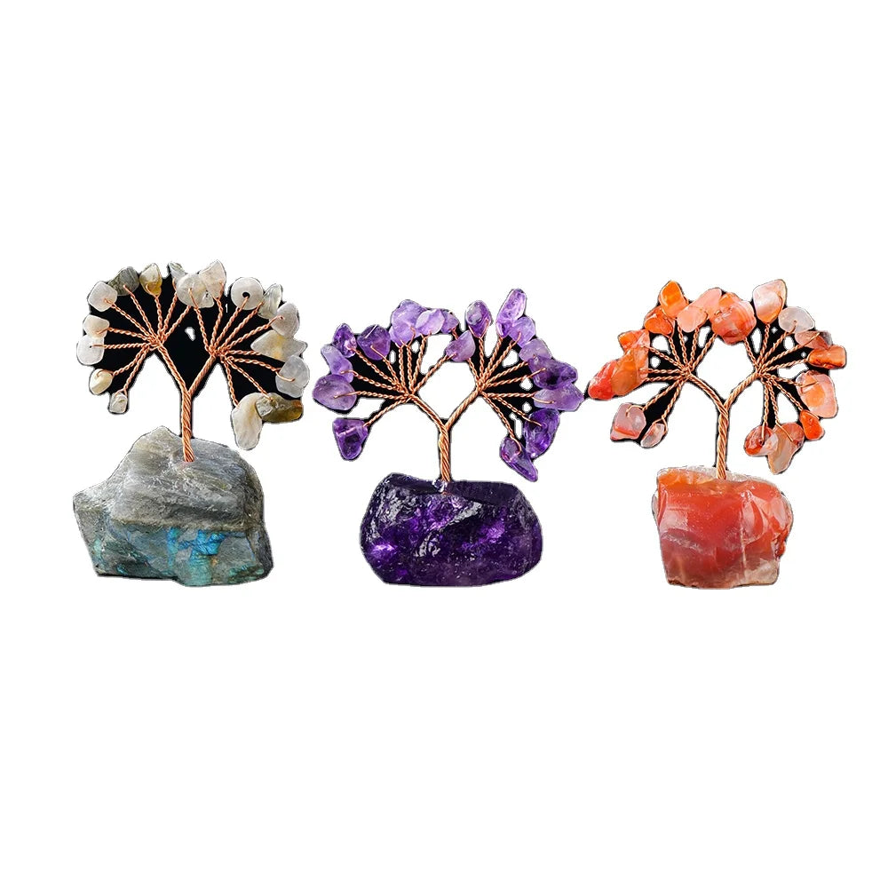 Wholesale Natural Crystal Tree Chips Crystal Tree with Raw Stone Base for Decoration