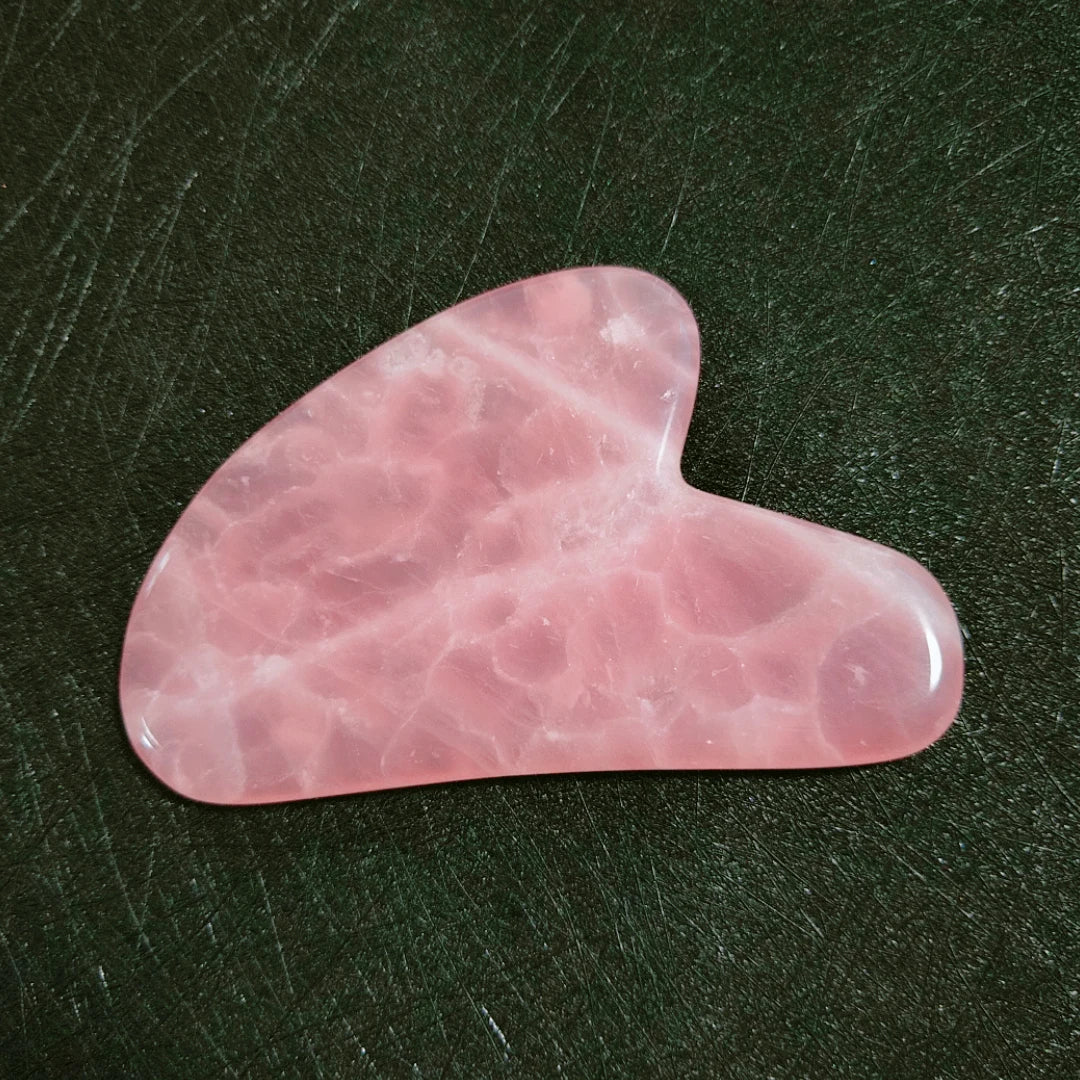 Huiying Natural Gua Sha Board Heart Rose Quartz Facial Guasha Scrapping Plate Massager