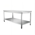 square Tube Leg Stainless Steel Table Two Layer Working Table for Buffet Equipment
