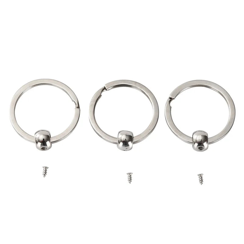 Spot 4-Hole Silver Beads Keyring Screw Available Wooden Key Chain Amber Keychain Accessories DIY Pendant Accessories