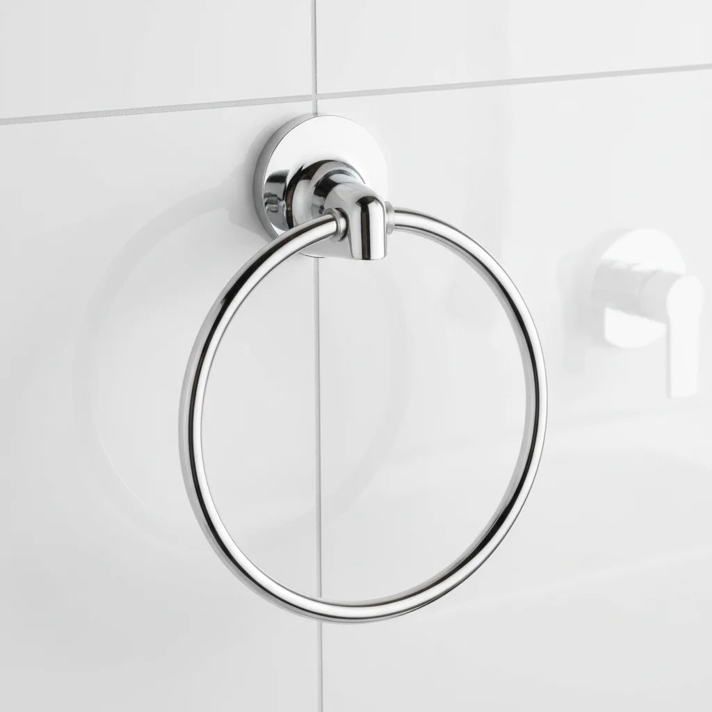 Hot Sale Single Wall-Mounted Zinc Alloy Chrome Finish Eco-Friendly 30cm Bathroom Towel Rack Simple Design for Household Hotels
