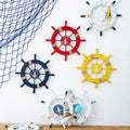 Eco-Friendly Mediterranean House Nautical Party Boat with Wooden Rudder HYA03 Helm Wall Hanging Decoration 28cm Huaqi Brand