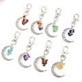 Tiktok Live Broadcast Moon Gravel Metal Grape bunch Natural Crystal Raw Stone Quartz Crystal Keychain