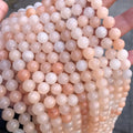 High Quality Natural Round Stone Loose Beads Natural Jade Gem Stone Beads Jewelry Making pink Aventurine