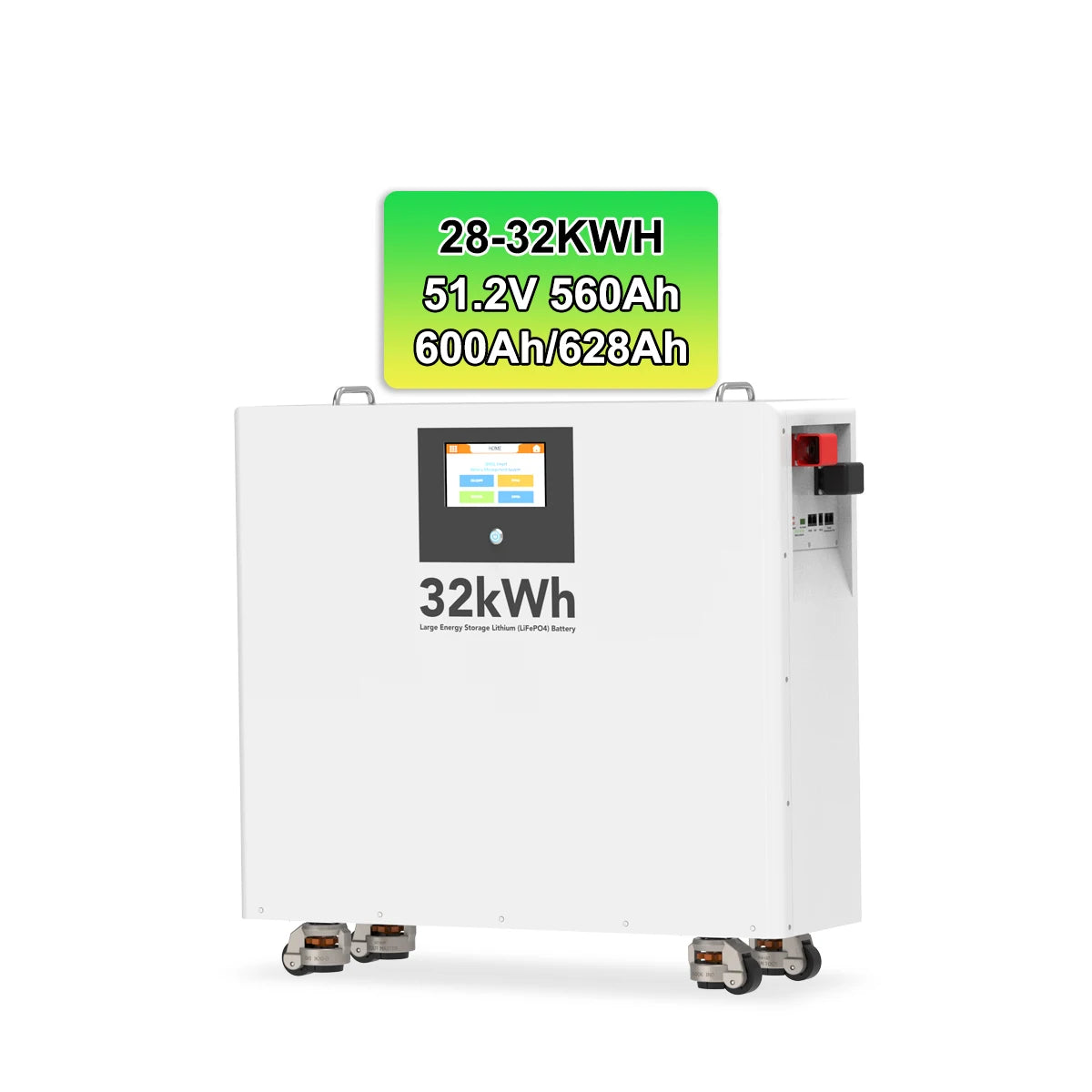 Delong Factory 30KWh 8000 Cycles 600AH Vertical Moveable LiFePO4 51.2V 16S Boltted Battery Pack Home Energy Storage