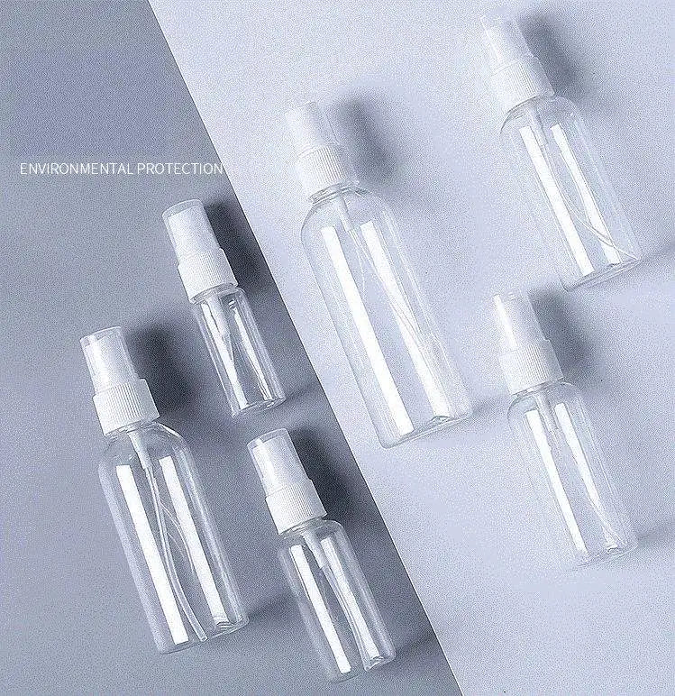 30ml 50ml 100ml Reusable Cosmetic Packaging Mist Pump Sprayer Clear Transparent Plastic PET Spray Bottle