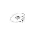 Fashion Ring 925 Sterling Silver Pentagram Star Personalized Opened Adjustable Rings for Women Jewelry Accessories
