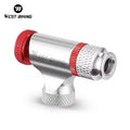 WEST BIKING Bicycle Tire CO2 Inflation Nozzle Pump Compact Universal Inflator Presta and Schrader Valve with Insulated Sleeve MegaBDM