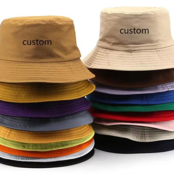 Embroidered Reversible Bucket Hats Cotton Fabric Custom Logo Available Wholesale
