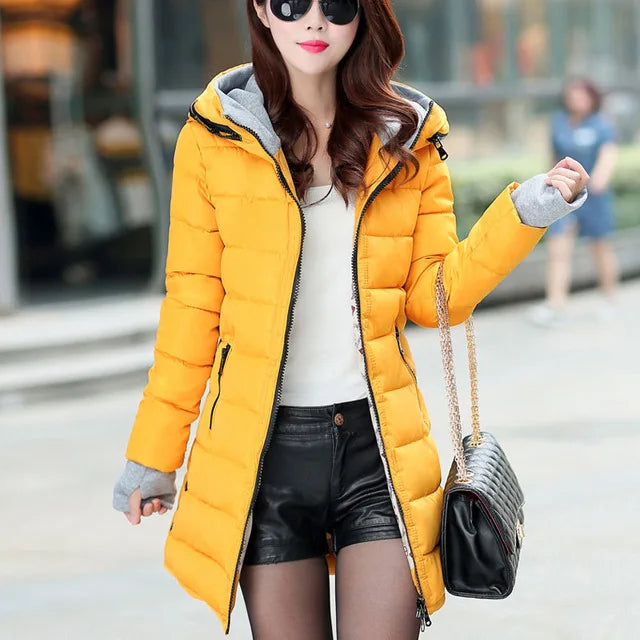 Winter Jacket Women Hooded Long Parka Warm Slim Winter Coat Woman Puffer Jacket Oversized Padded Outwear Coat Women