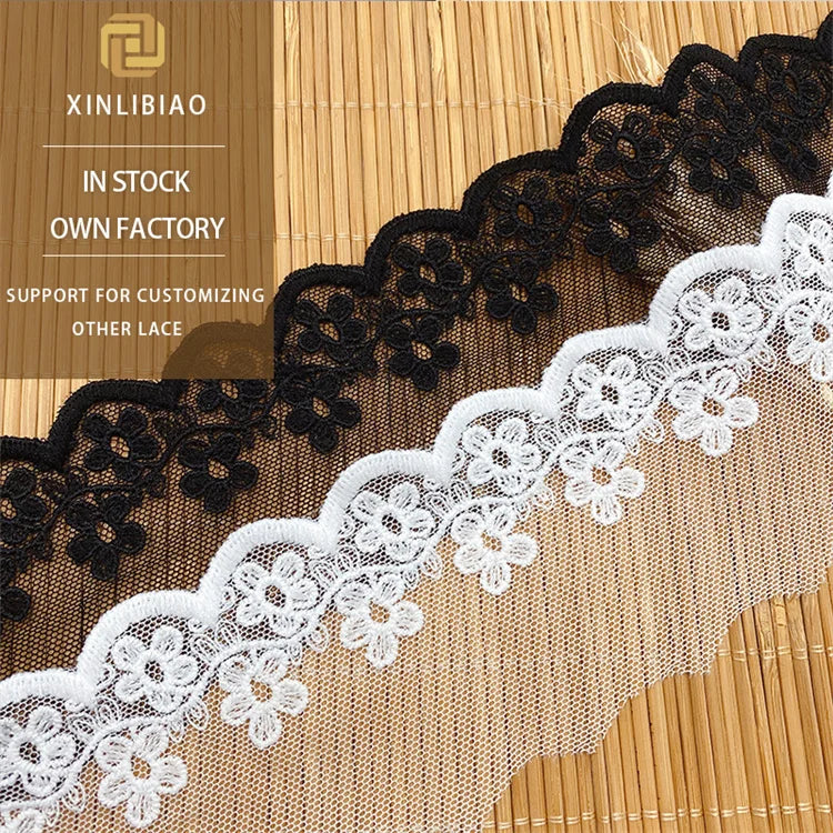Water Soluble Lace Garment Accessories Soft Mesh Lace Embroidery Wavy Mesh Lace