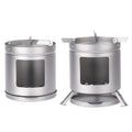 Outdoor Camping Titanium Wood Stove With Foldable Stands Tripods Portable Ultralight Camping Stove