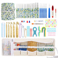 New Novice Crochet Hooks Kit with Yarn Roll Bag Sewing Accessories for Hand Knitting Beginners