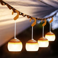 Mini Retro USB Rechargeable LED Camping Lantern ABS Battery Powered 3 Lighting Modes IP44 Waterproof Hanging Hook Outdoor