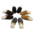 High Quality Faux Fur Lining Cow Suede Upper Winter Warm Indoor House Men Slippers