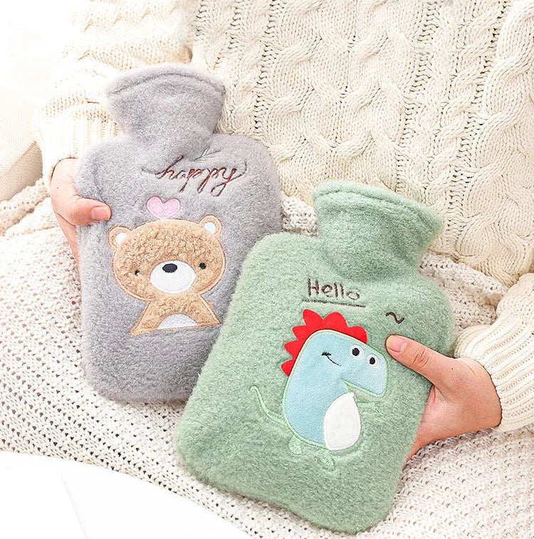 1000ml 500ml 150ml Hot-water and Cold Water Bottle Bag with Soft Cartoon Plush Cover