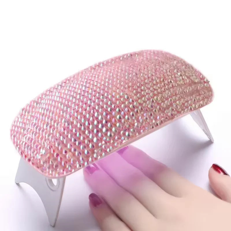 Portable 6W UV LED Nail Dryer with Bling Effect High Quality Mini Nail Lamp for Gel Polish Curing USB Cable Included