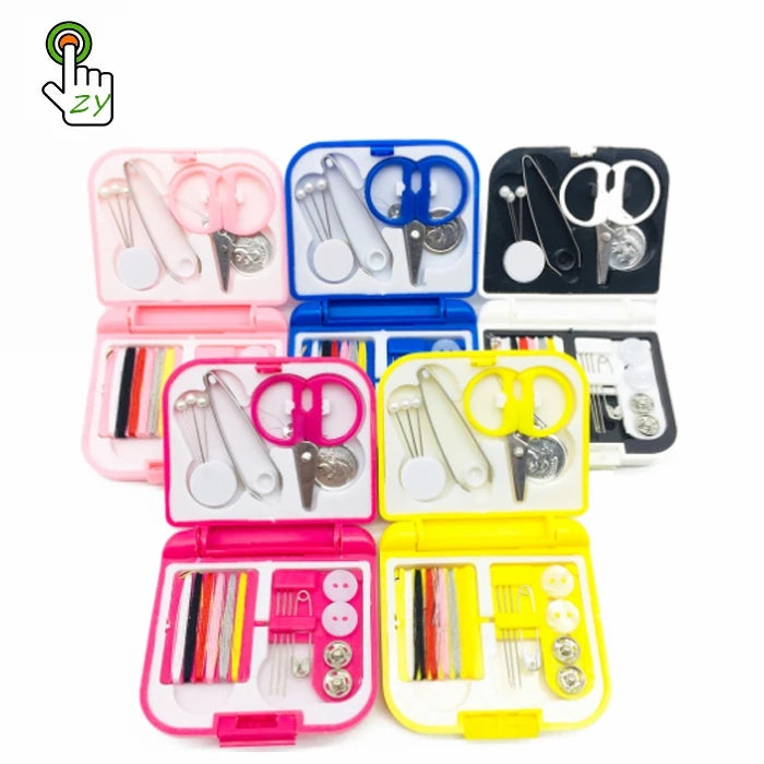 Custom Logo Hard Case Small Pouch Portable Pocket Mini Kids Needle Organizer Hotel Travel Sewing Tool Box Sewing Kit