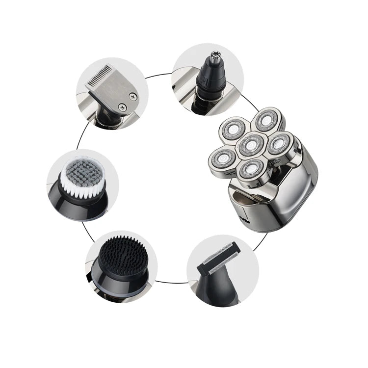 Multi-function 6 In1 Men's Electric Shaver 6 Heads Electrical Portable Shaver Cordless Electric Shaver