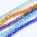 PandaHall 10 Strands 4mm 6mm 8mm 10mm Faceted Rondelle Light Blue Ab Color Electroplate Glass Beads