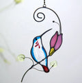 Hummingbird Hanging Ornaments Stained Glass Pendant Wind Chimes Window Ornament Pendant Wall Art Ornament