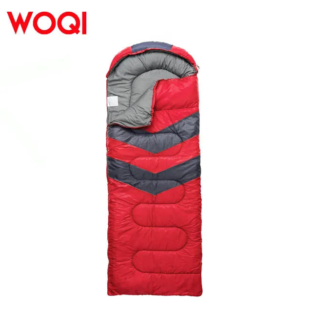 WOQI Compact ultra Lightweight Portable Waterproof Outdoor Camping Envelope Sleeping Bag with Hood