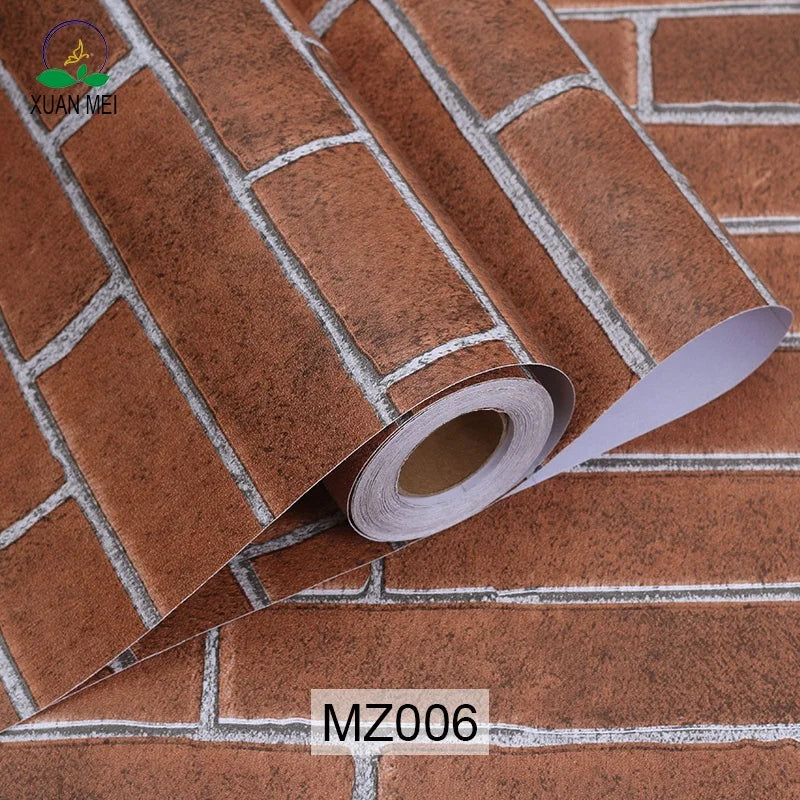 Factory Supply Cheap Stone Wall Paper Rolls 3d Brick Pvc Self Adhesive Wallpaper