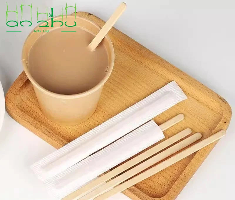 New Style Natural Eco-Friendly Biodegradable Square Stocked Disposable Bamboo Coffee Stirrer Stick for Restaurant/Hotel Use