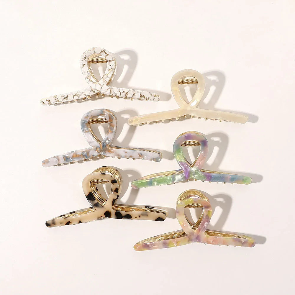 Sewingman B0344C Wholesale Custom 12cm Cellulose Acetate Metal Hair Claw Clips for Daily Life