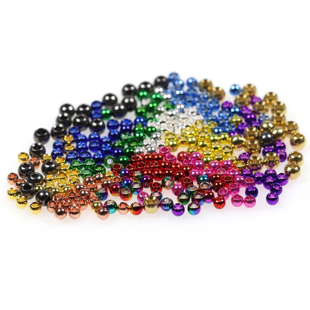 1000PCS Customized Electroplated Brass Bead for Fly Tying Material Nymph Dry/Wet Nymph Headbeads Fishing Accessories1.5mm-3.8mm