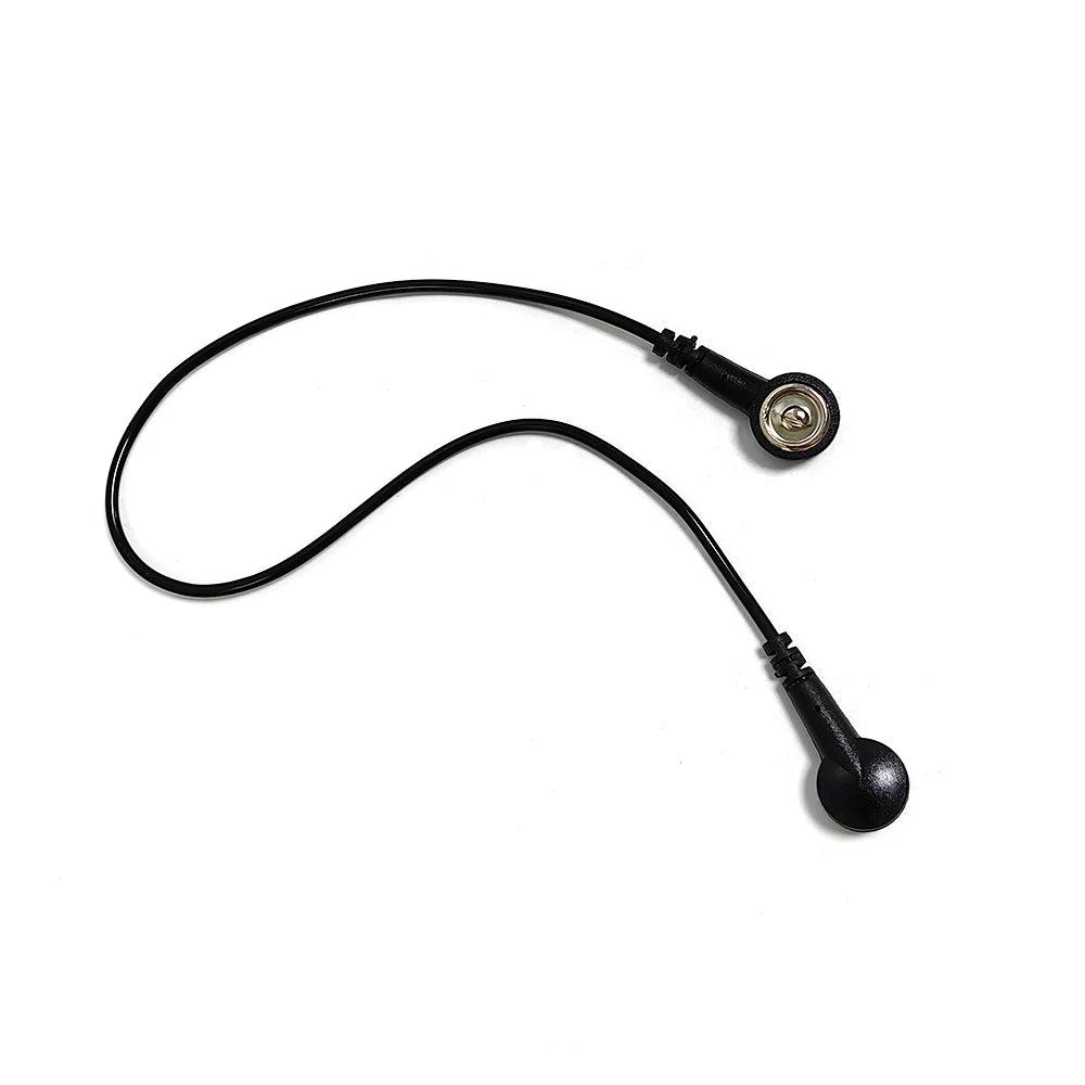 ALLESD ESD Antistatic PU Grounding Wire Black Straight PU Wire 30.5CM  for ESD Mat With Both Ends 10MM Buckle